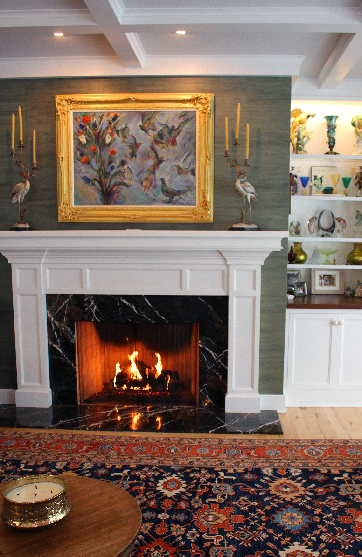 Manhattan Textiles Living Room with Fireplace by Manhattan Textiles - Interior Designer in Milwaukee, WI